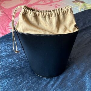 J. Crew Sedona black leather bucket bag